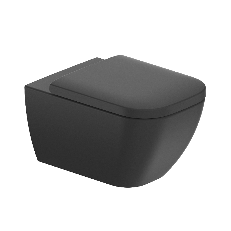 Унітаз підвісний безобідковий Duravit Happy D.2 із сидінням з мікроліфтом чорний (2222098900_0064591300)